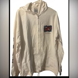 Men’s Dolfy Aruba Dutch Caribbean Dive white windbreaker vintage XL